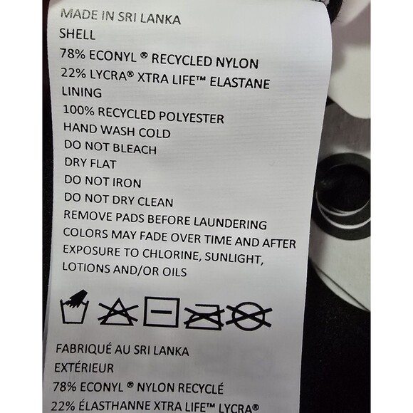 NWT PrAna Tulum Bikini Top Women's Size Large Black Color Block Quick Drying - Picture 8 of 9